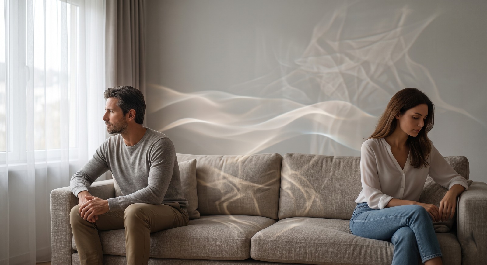 Couple experiencing emotional distance and relationship pain Couple experiencing emotional distance and relationship pain