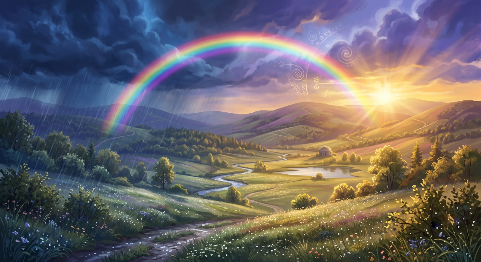 Rainbow Appears After Rain