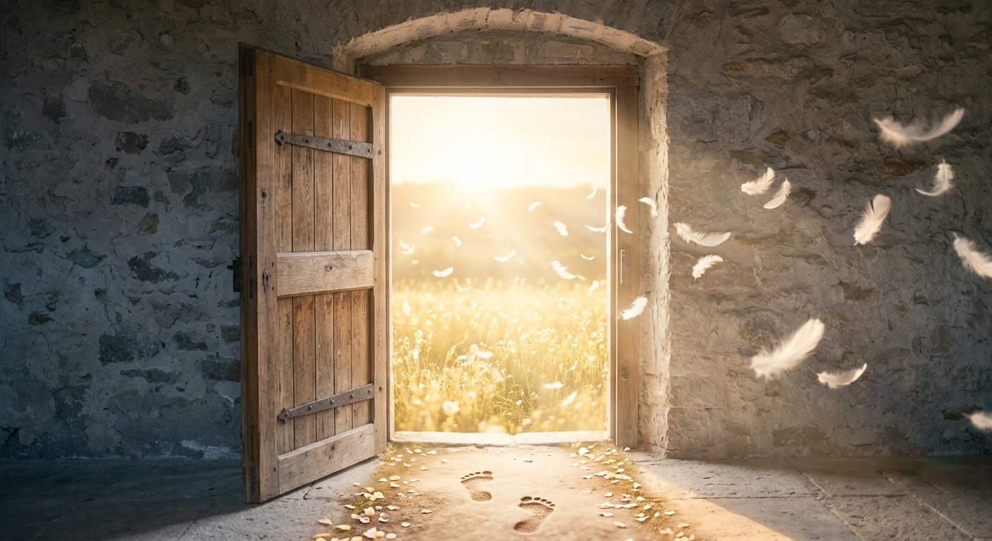A new beginning, an open door or first step. Common signs angels are answering you including feathers and angel numbers