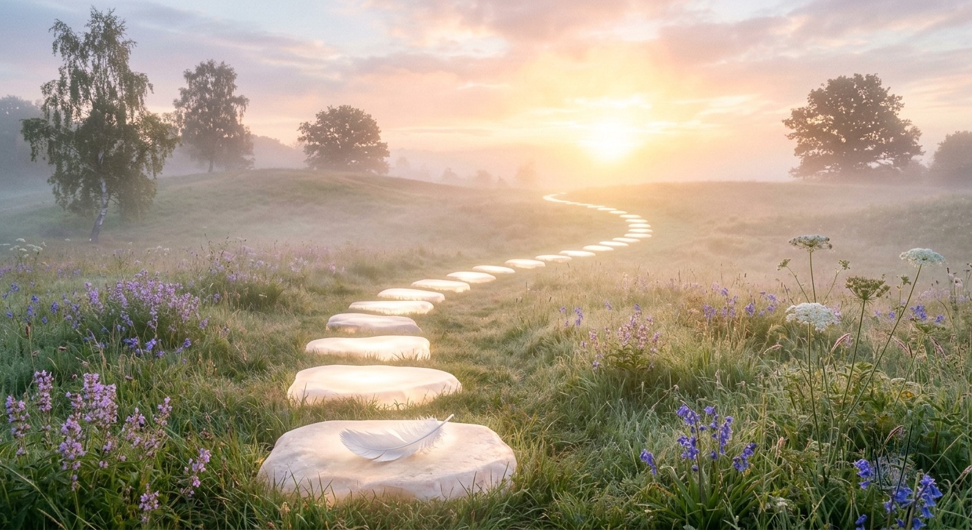 The Power of a Daily Angel Practice Glowing 21 step path representing a 21 day angel practice