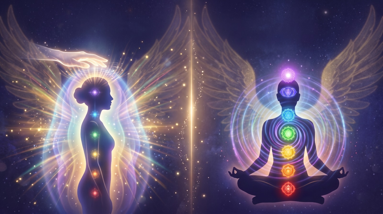Key Differences Outward energy scanning versus inward chakra meditation